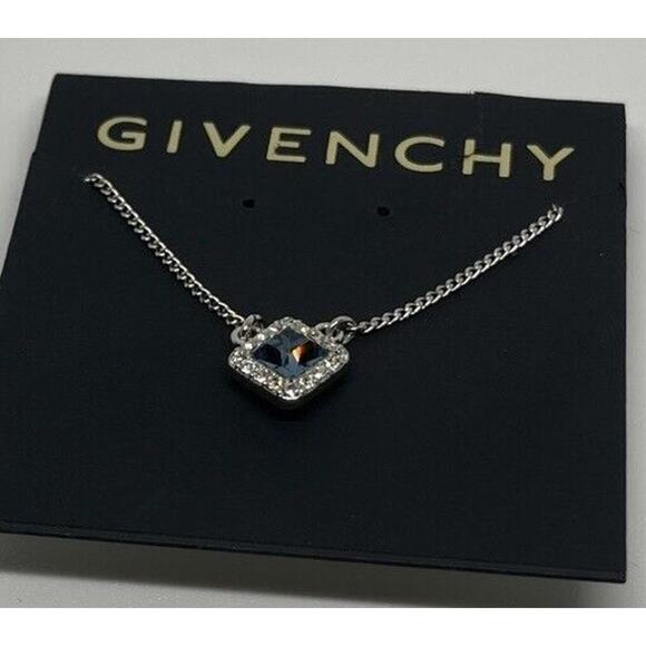 Givenchy Stunning Crystal Necklace Silver Plate CZ Chic Designer Fashion Style - Picture 4 of 9